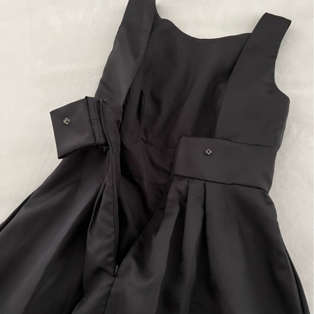 Alfred Sung Black Bridesmaid Cocktail Length Dress Style D660, Size 2 - Picture 11 of 13